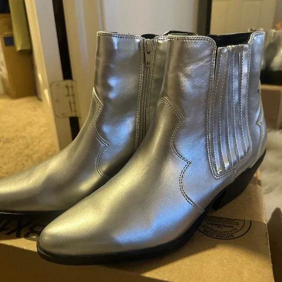 Silver Ankle Boots - Picture 4 of 4